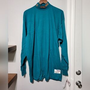NFL Pro Line Max It Miami Dolphins Vintage Turtleneck Long Sleeve Shirt Mens 2XL